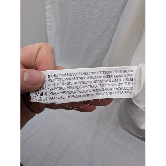 Forever 21 women's size medium cream short lace cap sleeve dress zip closure L10 - Picture 3 of 11